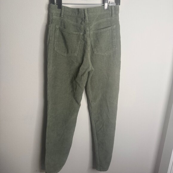 Reformation Women's 27 Green Cynthia Moss High Rise Corduroy Mom Jeans Casual - Picture 3 of 5